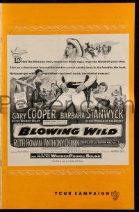 1a572 BLOWING WILD pressbook '53 Gary Cooper, Barbara Stanwyck, Ruth Roman, Anthony Quinn!