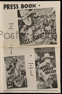 1a579 BOSS OF LONELY VALLEY pressbook '37 Buck Jones & a G-Man fight against crooked forgers!