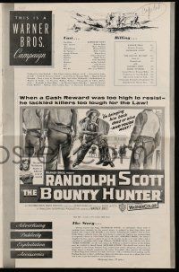 1a581 BOUNTY HUNTER pressbook '54 when the law put up the money Randolph Scott put on his guns!