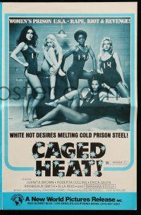 1a591 CAGED HEAT pressbook '74 first Jonathan Demme, Erica Gavin & sexy bad girls in prison!