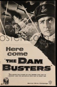 1a632 DAM BUSTERS pressbook '55 Michael Redgrave & Richard Todd in World War II, English!