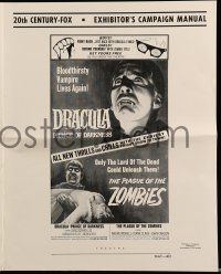 1a661 DRACULA PRINCE OF DARKNESS/PLAGUE OF THE ZOMBIES pressbook '66 bloodsuckers & undead!