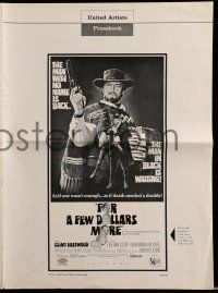 1a684 FOR A FEW DOLLARS MORE pressbook '67 Sergio Leone, Clint Eastwood, spaghetti western!