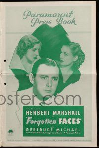 1a689 FORGOTTEN FACES pressbook '36 Herbert Marshall, Gertrude Michael & Betty Jane Rhodes!