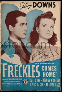 1a696 FRECKLES COMES HOME pressbook '42 Johnny Downs, Gale Storm & Mantan Moreland!