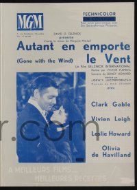 1a469 GONE WITH THE WIND Belgian pressbook R54 Clark Gable, Vivien Leigh, all-time classic!
