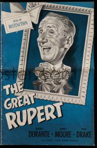 1a723 GREAT RUPERT pressbook '50 artwork of Jimmy Durante, Terry Moore, directed by Irving Pichel!