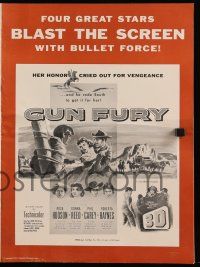 1a729 GUN FURY 3D pressbook '53 Phil Carey steals Donna Reed & leaves Rock Hudson to die, 3-D!