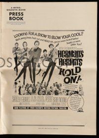 1a747 HOLD ON pressbook '66 rock & roll, great full-length images of Herman's Hermits performing!