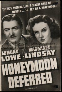 1a751 HONEYMOON DEFERRED pressbook '40 there's nothing like a slight case of murder!