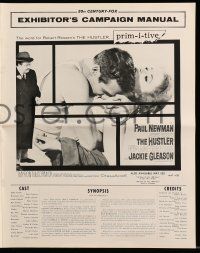 1a756 HUSTLER pressbook '61 pool pros Paul Newman & Jackie Gleason, plus sexy Piper Laurie!