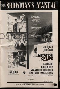 1a763 IMITATION OF LIFE pressbook '59 art of sexy Lana Turner, Sandra Dee, from Fannie Hurst novel!