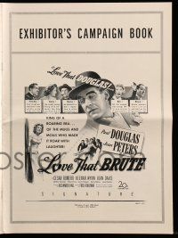 1a816 LOVE THAT BRUTE pressbook '50 Paul Douglas & Jean Peters in a roaring era of mugs & molls!