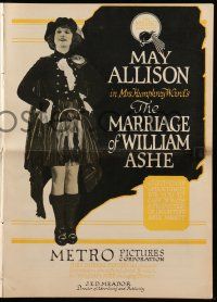 1a830 MARRIAGE OF WILLIAM ASHE pressbook '21 May Allison, Wyndham Standing in the title role!