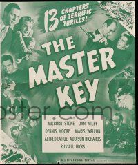 1a831 MASTER KEY pressbook '45 Universal spy serial with 13 chapters of terrific thrills!