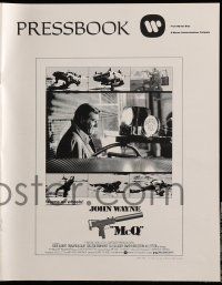 1a833 McQ pressbook '74 John Sturges, John Wayne is a busted cop with an unlicensed gun!