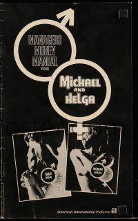 1a836 MICHAEL & HELGA pressbook '69 an adventure into the unexplored lands of love, is man an animal
