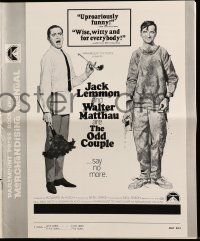 1a861 ODD COUPLE pressbook '68 McGinnis art of best friends Walter Matthau & Jack Lemmon!