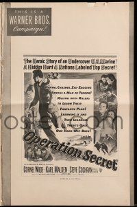 1a864 OPERATION SECRET pressbook '52 Cornel Wilde, Cochran, mission of an undercover U.S. Marine!