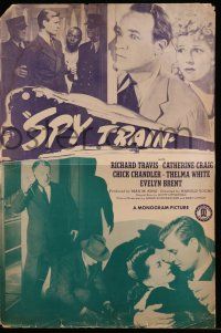 1a907 SPY TRAIN pressbook '43 Richard Travis, Catherine Craig, World War II espionage!