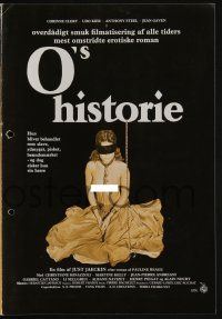 1a503 STORY OF O Danish pressbook '76 Histoire d'O, wild image of half-naked bound girl!