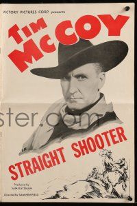 1a908 STRAIGHT SHOOTER pressbook '40 great western photos & artwork of cowboy Tim McCoy!