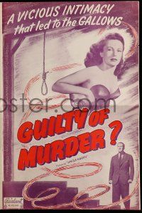 1a909 STRANGE AFFAIR OF UNCLE HARRY pressbook R50 Sanders, Fitzgerald, Raines, Guilty of Murder!