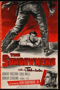 1a913 SUNDOWNERS pressbook '50 they took what they wanted with a gun, a whip, or a kiss!