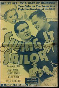 1a915 SWING IT SAILOR pressbook '38 Navy men Wallace Ford & Ray Mayer in a gale of blondes!
