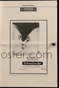 1a939 THOMAS CROWN AFFAIR pressbook '68 Steve McQueen kissing sexy Faye Dunaway!