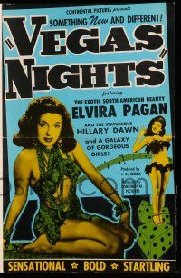 1a965 VEGAS NIGHTS pressbook '48 sexy exotic South American beauty Elvira Pagan, burlesque!