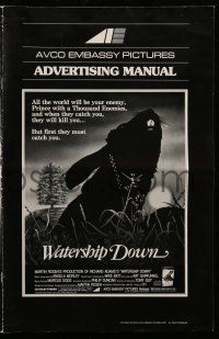 1a971 WATERSHIP DOWN pressbook '78 based on Richard Adams' best seller, cool bunny art!