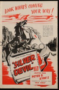 1a986 WILD HORSE pressbook R45 Silver Devil, Peter B. Kyne, cool stallion art, Hoot Gibon not billed