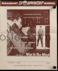 1a987 WILD IS THE WIND pressbook '58 Anthony Quinn, Tony Franciosa embracing sexy Anna Magnani!