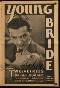 1a999 YOUNG BRIDE pressbook '32 romantic images of pretty Helen Twelvetrees & Eric Linden!