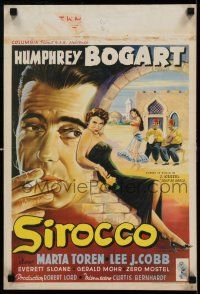 1b083 SIROCCO Belgian '51 best art of smoking Humphrey Bogart & sexy Marta Toren!