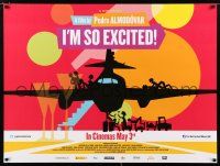 1b116 I'M SO EXCITED advance DS British quad '13 Pedro Almodovar, wacky comedy art w/airplane!