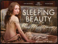1b138 SLEEPING BEAUTY DS British quad '11 cool image of sexy naked Emily Browning on bed!