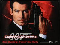 1b142 TOMORROW NEVER DIES teaser British quad '97 best close up Pierce Brosnan as James Bond 007!