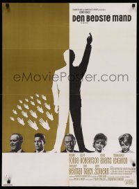 1b760 BEST MAN Danish '64 Stevenov art, Henry Fonda & Cliff Robertson run for President!
