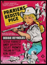 1b824 SECOND TIME AROUND Danish '62 Debbie Reynolds with gun & naked in wash tub holding photos!
