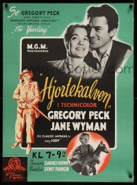 1b849 YEARLING Danish '48 Gregory Peck, Jane Wyman, Claude Jarman Jr., classic!