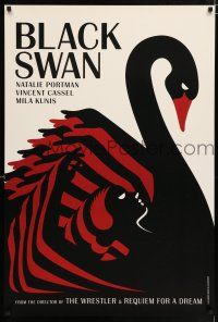 1b087 BLACK SWAN teaser DS English 1sh '10 cool merged swan and dancer deco La Boca art!