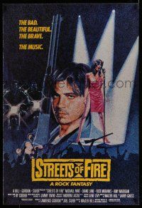 1b094 STREETS OF FIRE English 1sh '84 Walter Hill directed, Michael Pare, sexy Diane Lane!