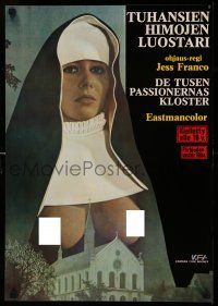 1b194 LOVE LETTERS OF A PORTUGUESE NUN Finnish '77 Jesus Franco nun sexploitation, topless nun!