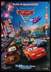 1b553 CARS 2 advance Japanese 29x41 '11 Walt Disney animated automobile racing!