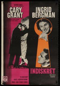 1b013 INDISCREET Swedish '58 different image of Cary Grant & Ingrid Bergman in keyhole!