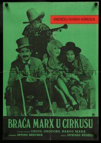 1b408 AT THE CIRCUS Yugoslavian 19x28 '60s image of Marx Brothers, Groucho, Chico & Harpo!