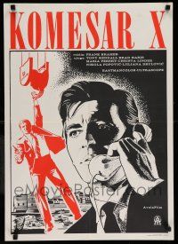 1b451 KISS KISS, KILL KILL Yugoslavian 20x28 '66 cool different artwork of spy Tony Kendal!