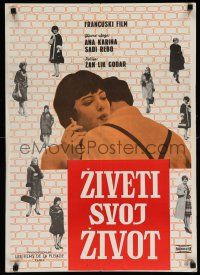 1b465 MY LIFE TO LIVE Yugoslavian 20x28 '62 Jean-Luc Godard's Vivre sa Vie, smoking Anna Karina!